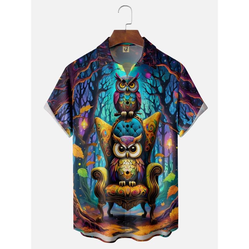 Hawaii Men's Shirt 3D Print Funny Cartoon Animal Short-sleeved Tops Summer Casual Men's Clothes Street fashion shirt for boys