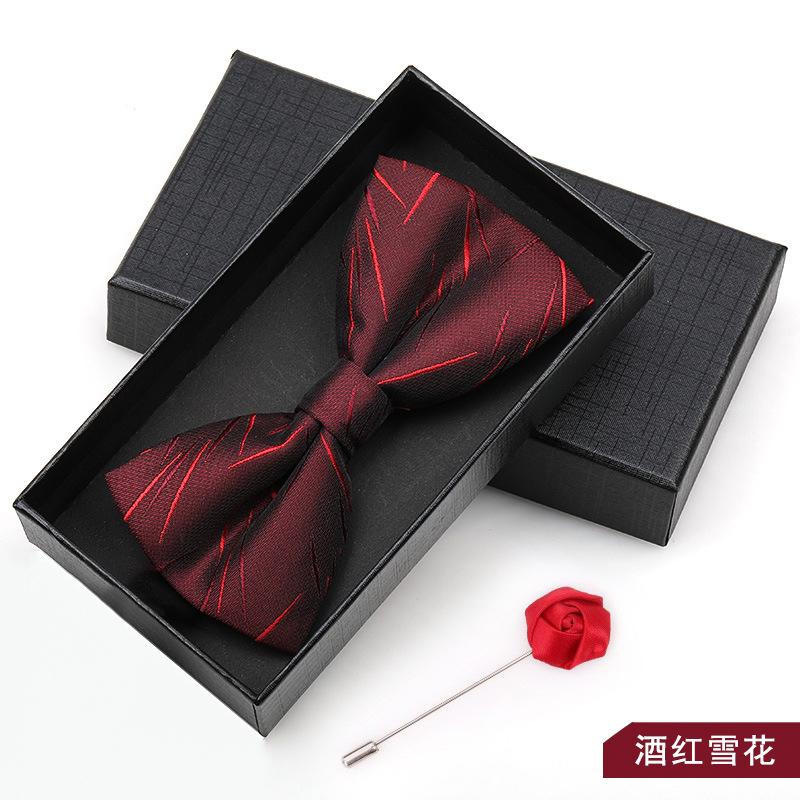 Bow Tie Men'S Wedding Groom Best Man Red Suit Shirt British Brothers Korean Bow Women'S Gift Box