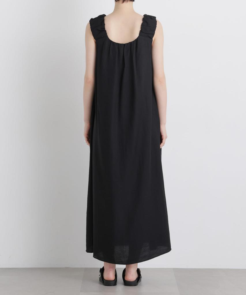 Gathered Sleeve Flare Size F [Nano Universe] Dress, Women's, 140, Green, 673-6119324