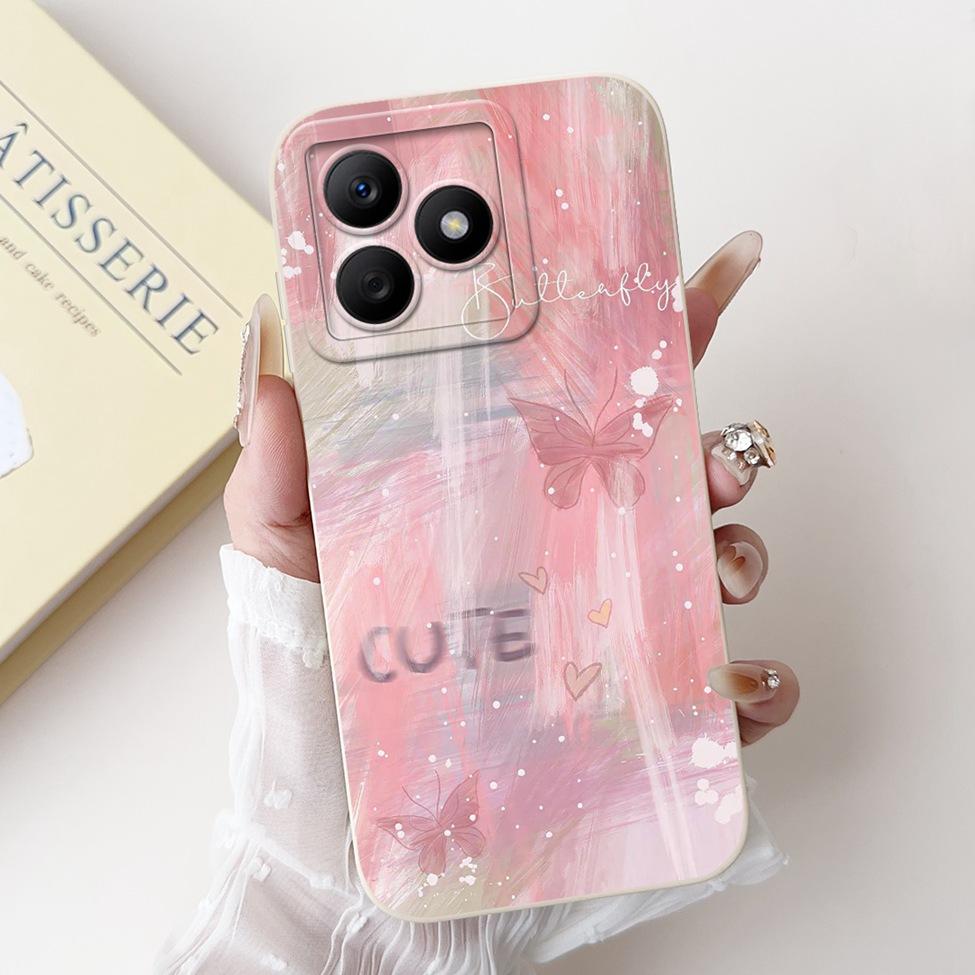For Realme C61 RMX3939 RMX3930 C63 RMX3939 Case For Realme C63 Cover Luxury Fashion Flower Kawaii Girl Cute Cat Shockproof Shell