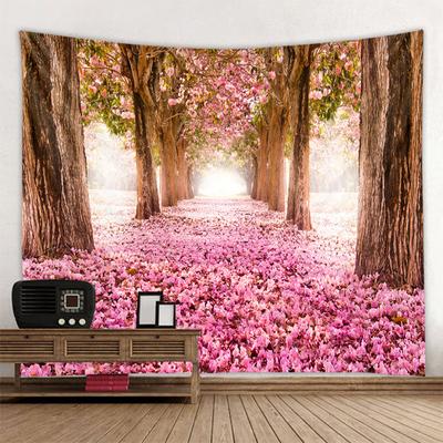 Cherry Blossom Forest Landscape Tapestry Wall Hanging Living Room Decoration Large Fabric Tapestry Room Wall Art Decoration