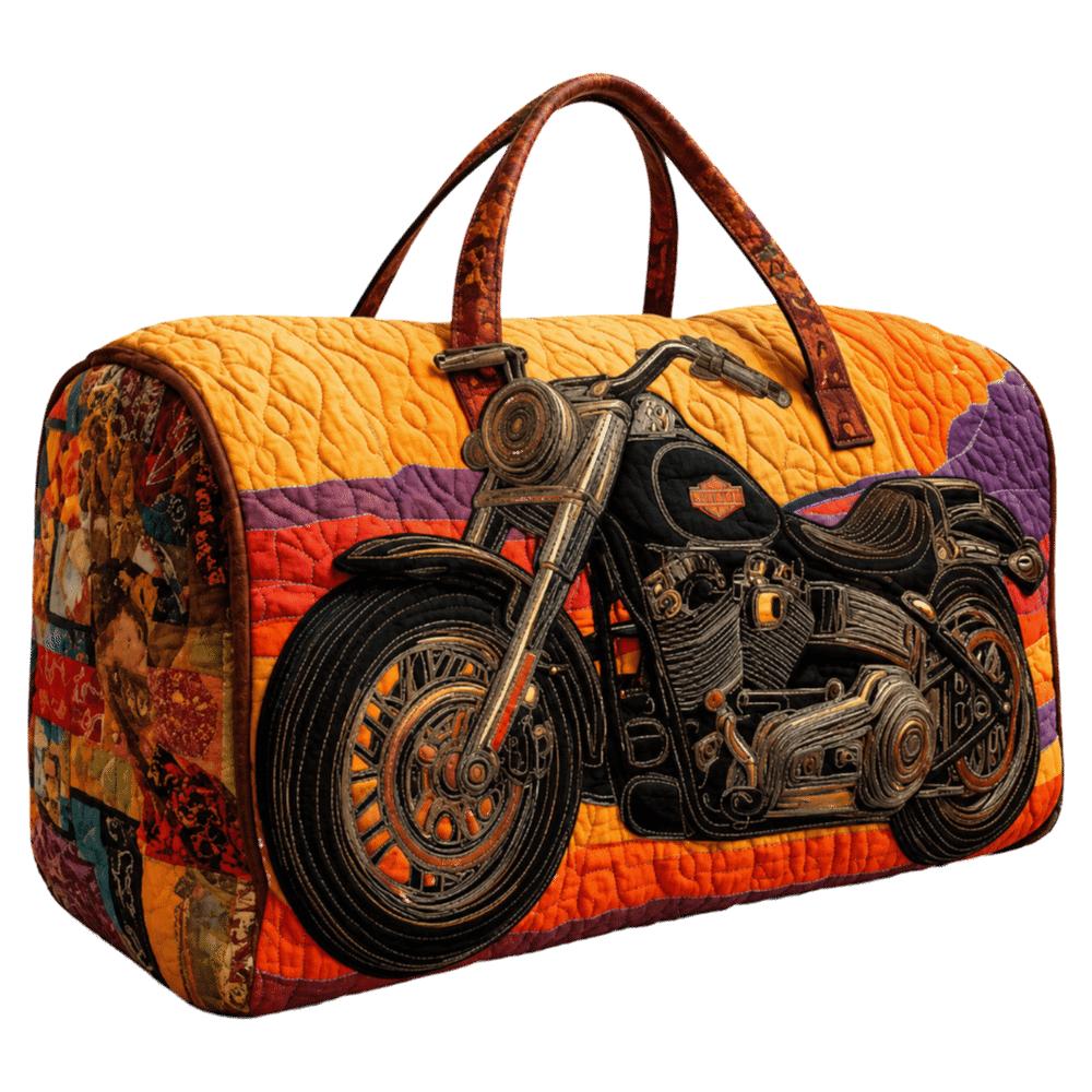 Large Capacity Travel Duffel Bag Printed Carrying Handbag Retro Quilted Duffle Bag Camping