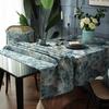 Green Oil Painting Print Rectangle Dirty Resistant Machine Washable Stylish Holiday Tablecloth Table Cover Thanksgiving Table Decoration
