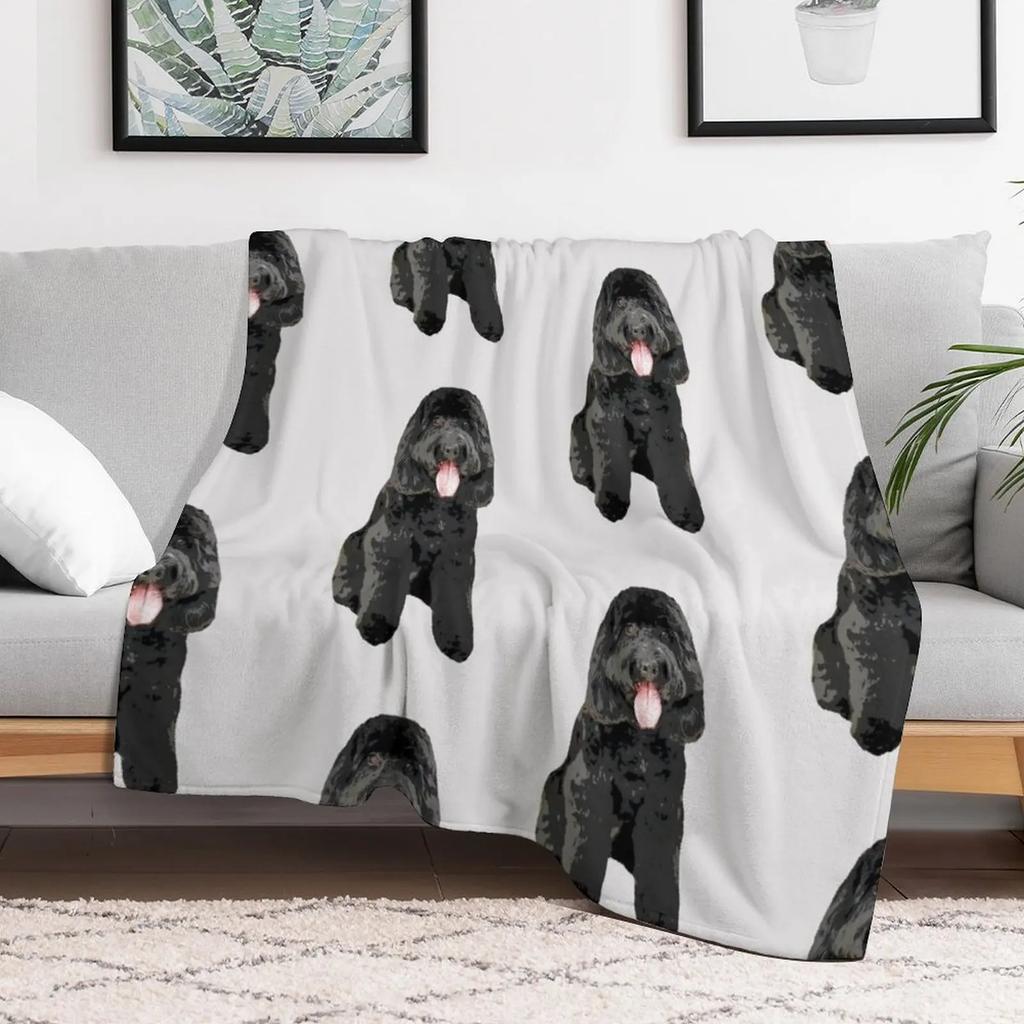 Cockapoo Cockerpoo Black Cutie Doodle Dog Throw Blanket Warm Plush Fuzzy Blanket for Living Room