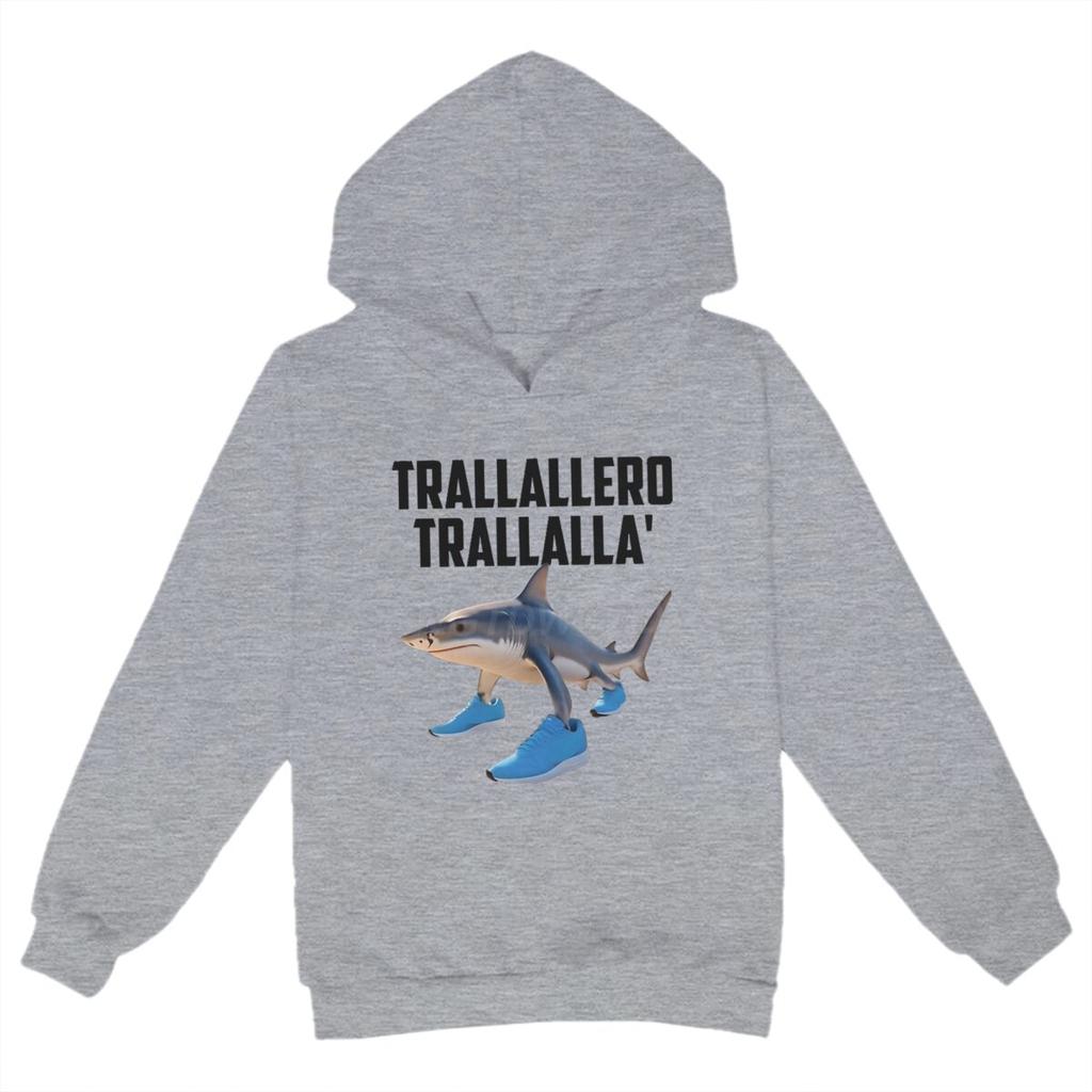 Autumn Winter Funny Shark Printed Hoodies Fashionable Casual Warm Sports Long Sleeved Children's Boy Hooded Sweatshirts