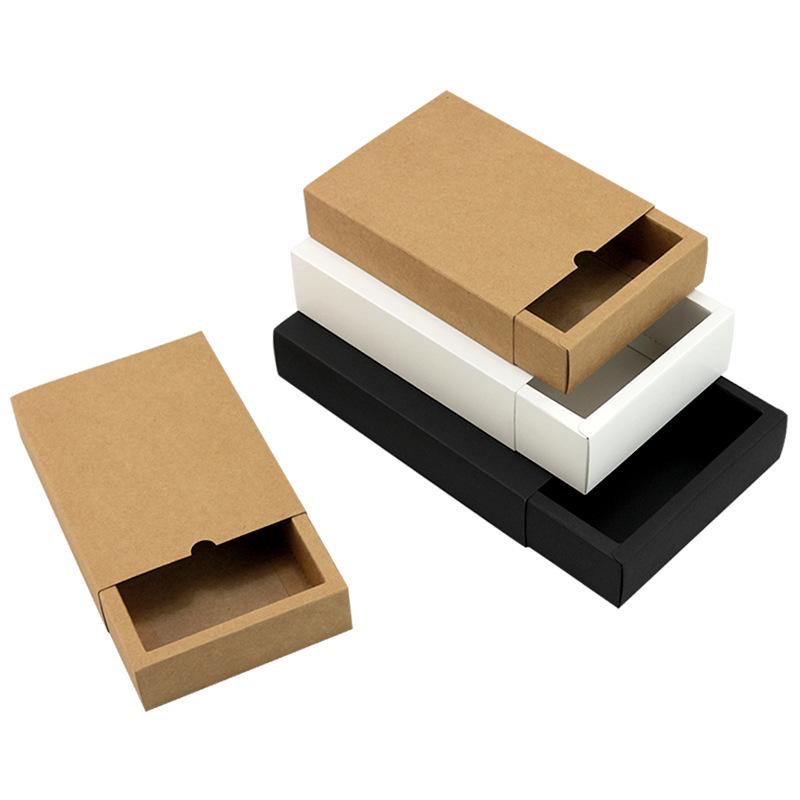 Luxury Gift Packaging for Underwear and Socks - Customizable Kraft Paper and White Cardboard Drawer Box