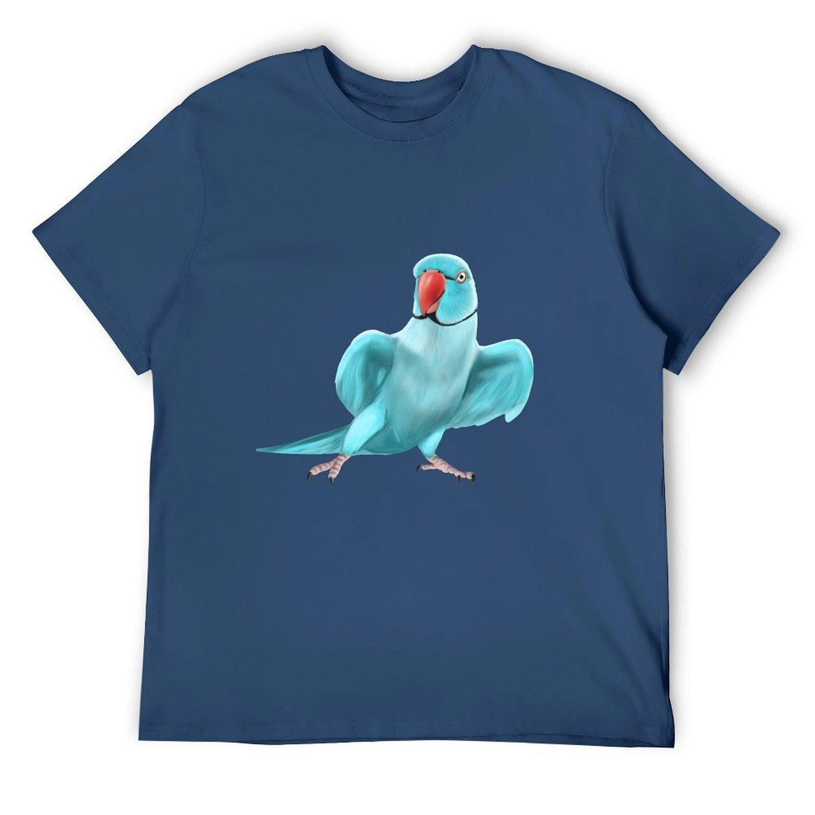 Blue Indian Ringneck Parrot T-Shirt S