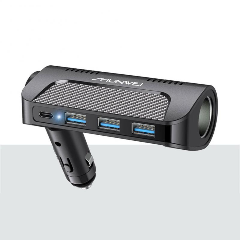 

Автомобильное многофункциональное зарядное устройство, многофункциональное зарядное устройство Type-C для быстрой зарядки, автомобильные аксессуары, портативное автомобильное зарядное устройство Pd с 3 портами USB, универсальное