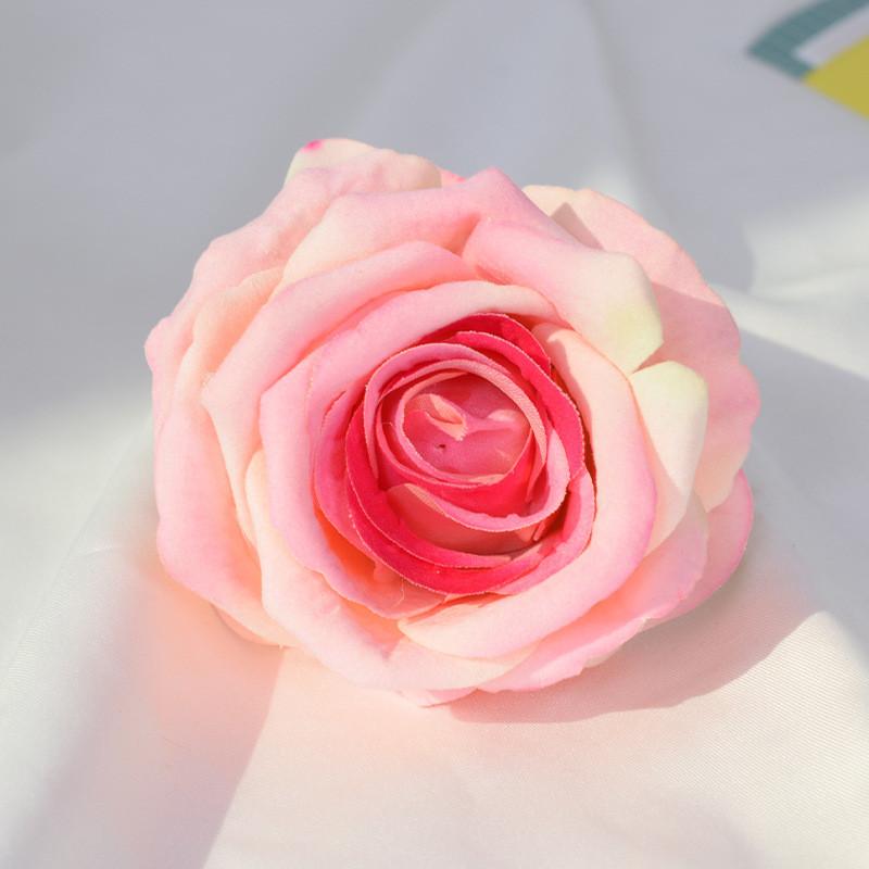 Rose Velvet Artificial Rose Head With Embossed Craft For Wedding Venue Romantic