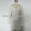 European & American V-Neck Long-Sleeve Hollow Texture Holiday Dress with Backless Design