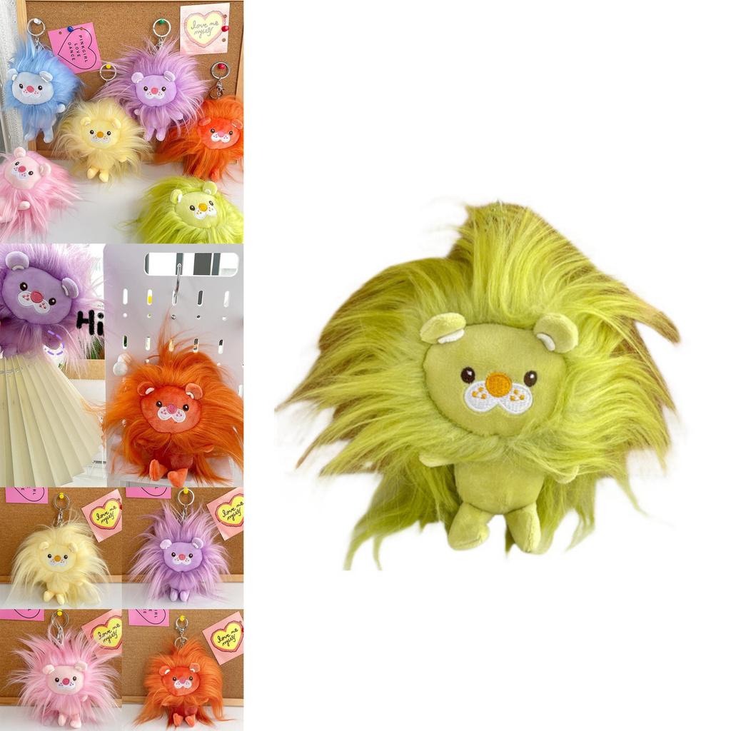 Creative Fluffy Lion Plush Keychain Fun Long-hair Monster Car Pendant Wholesale