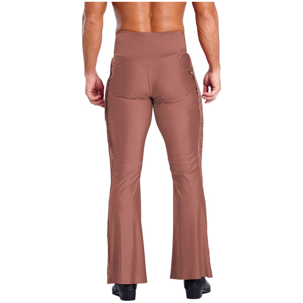 Herre Dusker Slengbukser Vintage Høy Midje Klokkebukser Danse Sceneopptreden