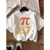 Summer Pi Pizza Cute Bow 67 Six Seven Print Kids Short Sleeved Shirt Polyester Casual Children's T-shirt Girls Fashion Clothes Tees