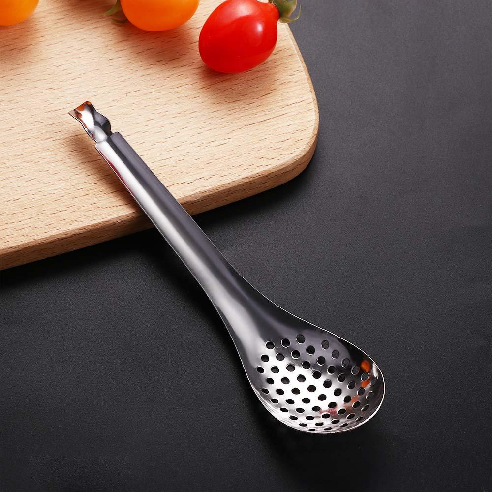 56 Holes Home Cooking Colander Dinner Slotted Spoon Kitchen Tool Kitchen Gadgets Caviar Spoon