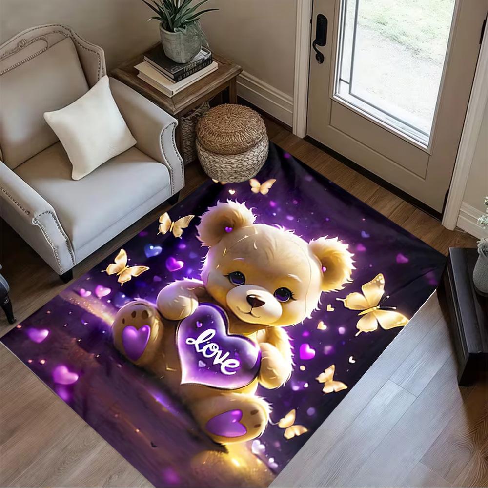 1pc cute bear rug home carpet non slip design for bedroom gift