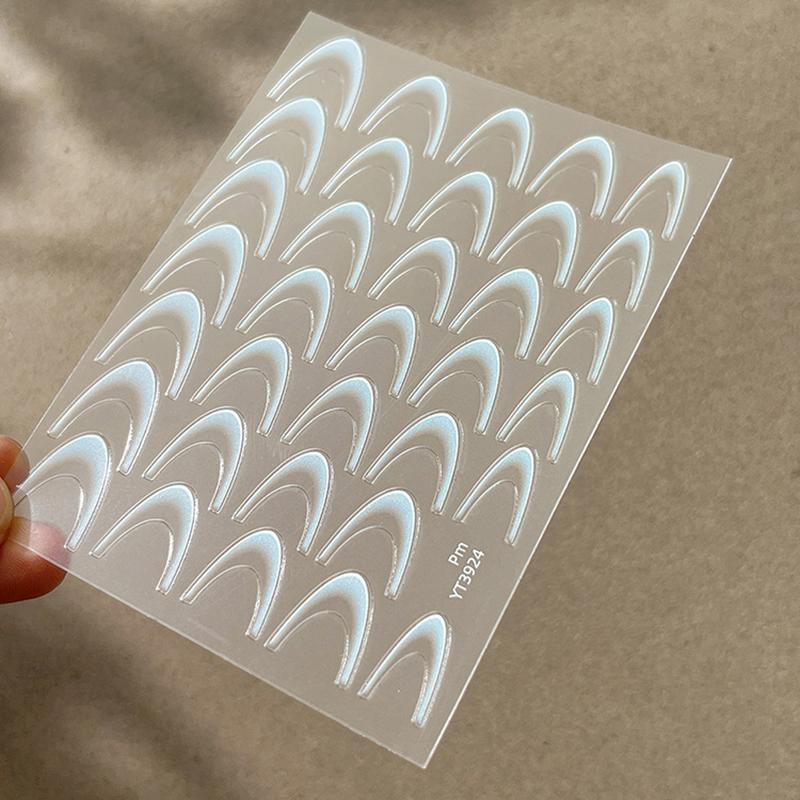 

Градиентный французский линии наклейки для ногтей переводные картинки 3D французский маникюр нейл-арт гелевые слайдеры украшения аксессуары белый