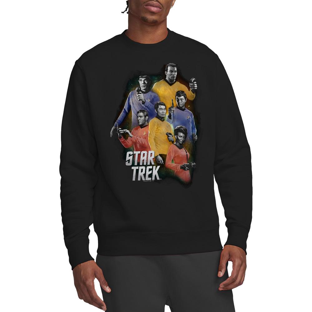 STAR TREK Unisex Adult Galaxy Glow Sweatshirt