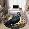 1pc Raven Print Chair Carpet for Office Non-Slip, Machine Washable Rug for Office, Sleeping, Room - Holiday Decor