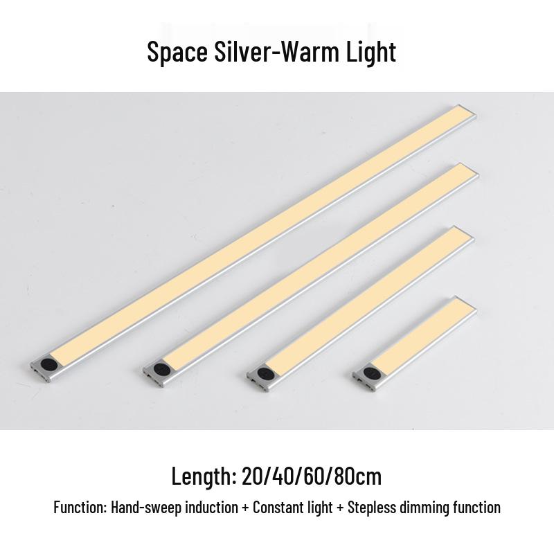 Wireless Rechargeable LED Motion Sensor Cabinet Light with Magnetic Strip for Kitchen, Desk, and Bedside