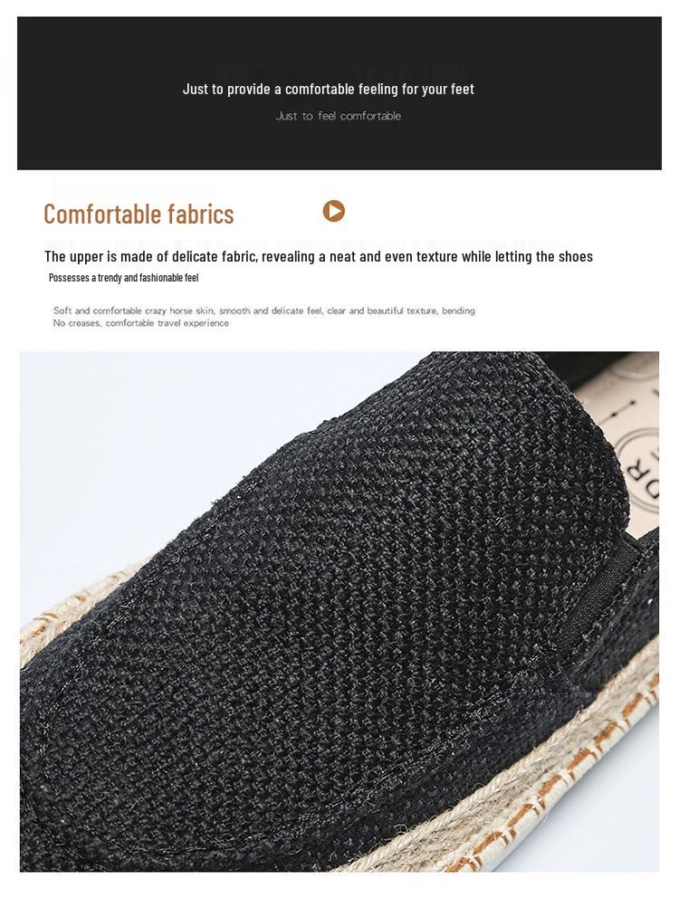 2025 Men's Casual Slip-On Canvas Shoes: Trendy Fisherman Style, Breathable, Two-Way Wear