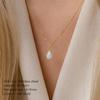 eManco Hot Sale Shiny Crystal Necklace Stainless Steel Teardrop Zirconia Pendant Women's Birthstone Collarbone Chain Wholesale