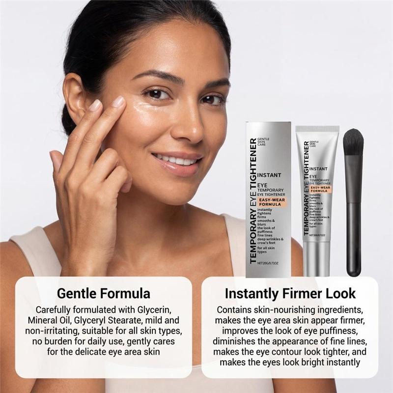 Eye Tightener Cream Instant Remove Eye Fine Lines Eliminate Dark Circles Firm Smoothe Eyes Puffiness Eye Care Cream With Brush