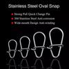 Bimoo 100pcs Stainless Steel Safety Fast Clip Lock Pin Oval Snap Strong Pull Anti-corrosion Fishing Lure Rigs Connector