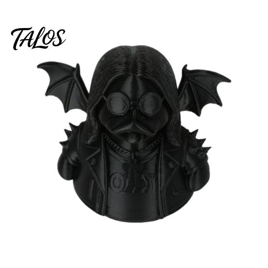 Desktop Duck Decoration 3D Printed Rock Figurine Ornament, Dark Style Stable Base Statue Sculpture, Artistic Gothic Animal for Halloween Home
