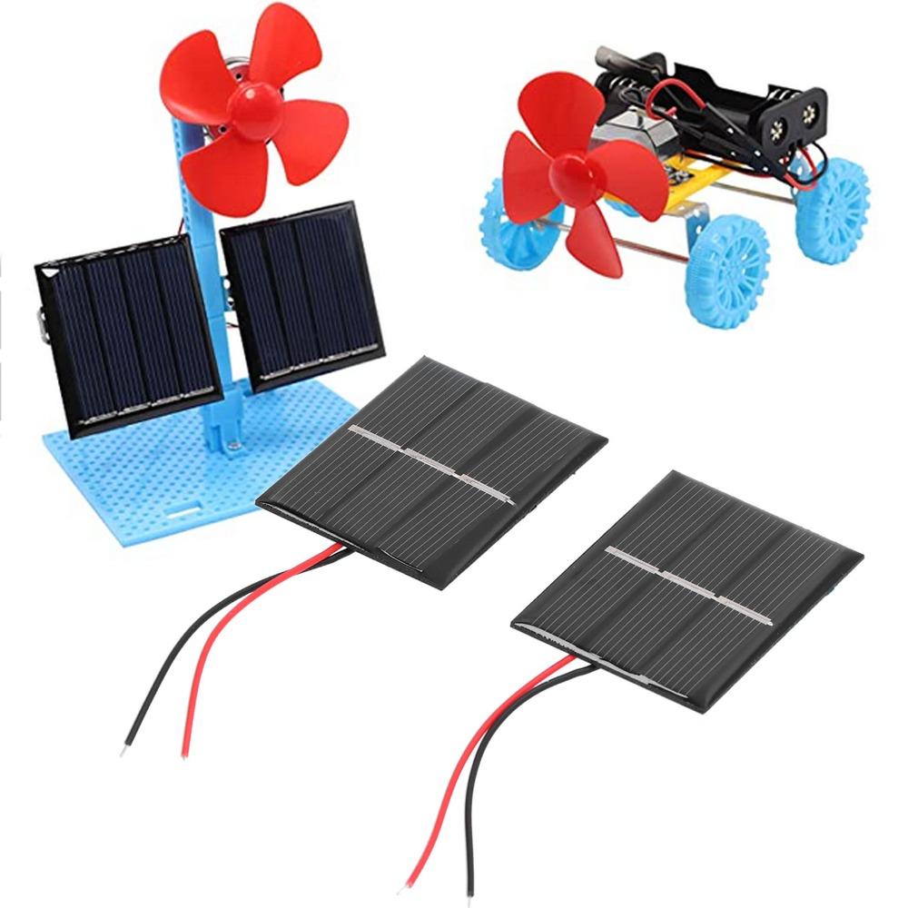 2PCS Polysilicon Mini Solar Panels 0.4W 1.5V Micro Solar Cells High Efficiency Glue Power Solar Panel Module Electronics