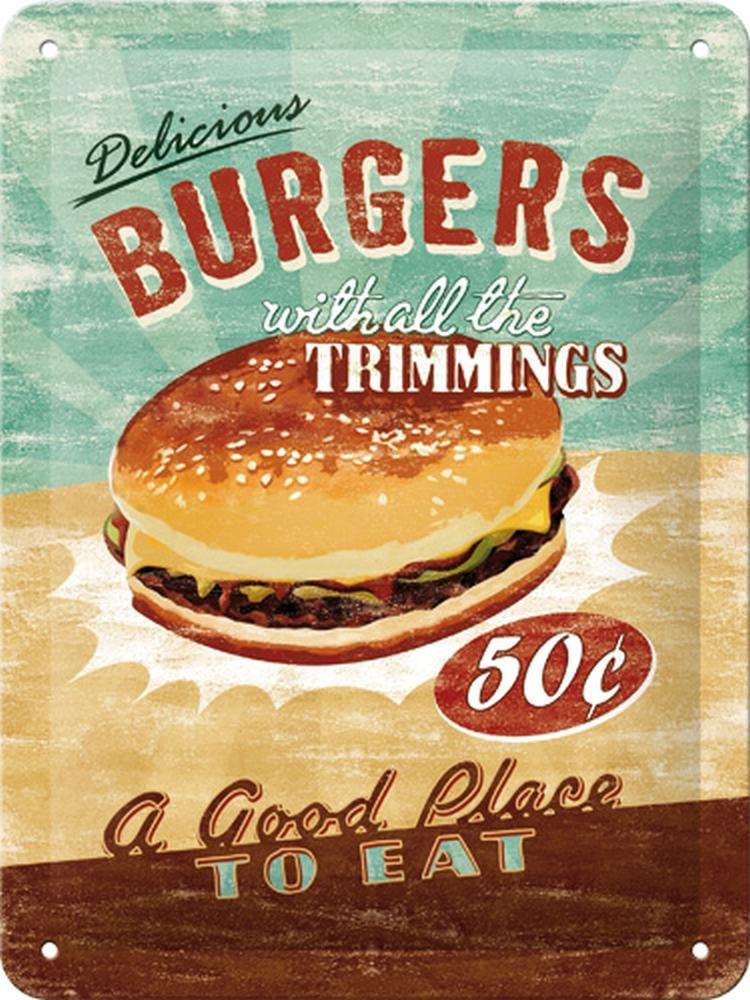 TIN SIGN USA BURGERS