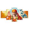 Spiritual Master Shirdi Sai Baba 5 Piece Five Panel Wall Canvas Print Modern Poster Picture Home Decor Gift For Him Her
