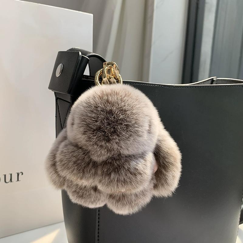 

Кулон из меха кролика рекс, милый мертвый кулон в виде кролика, подвеска для сумки, брелок для автомобиля