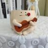 Cartoon Ukulele Flower Pot Cute Smile Face Planter Pot  For Indoor Outdoor Plant