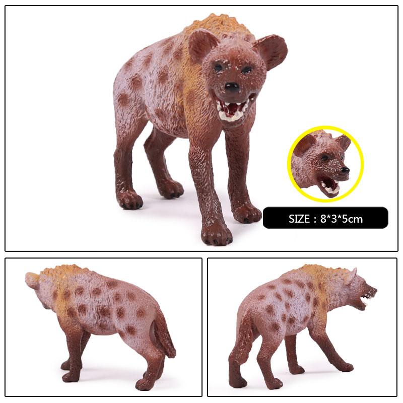 Oenux Classic Wild African Animals Simulation Tiger Hyaenidae Action Figure Figurines PVC Model Education School Kid Toys