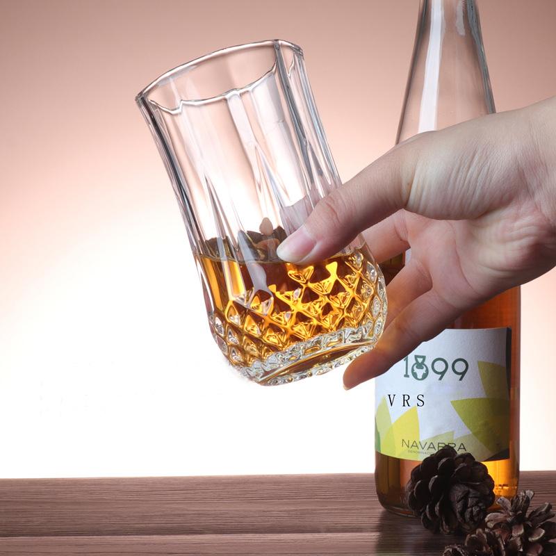 2pcs Set 12.4oz 360ml Luxury Cocktail Cup Set Beer Glasses Transparent Diamond Carved Glass Cup Restaurant Foreign Wine Goblet