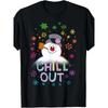 Black Frosty The Snowman Chill Out Portrait T-Shirt