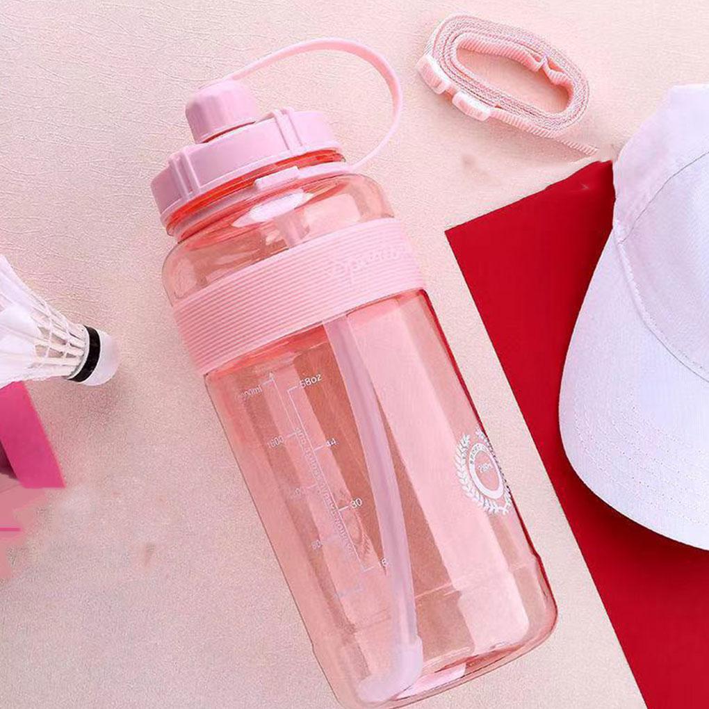 PVC Stay Hydrated During Outdoor Activities With Water Bottle With Straw Wide Application Water Cup pink 600ml
