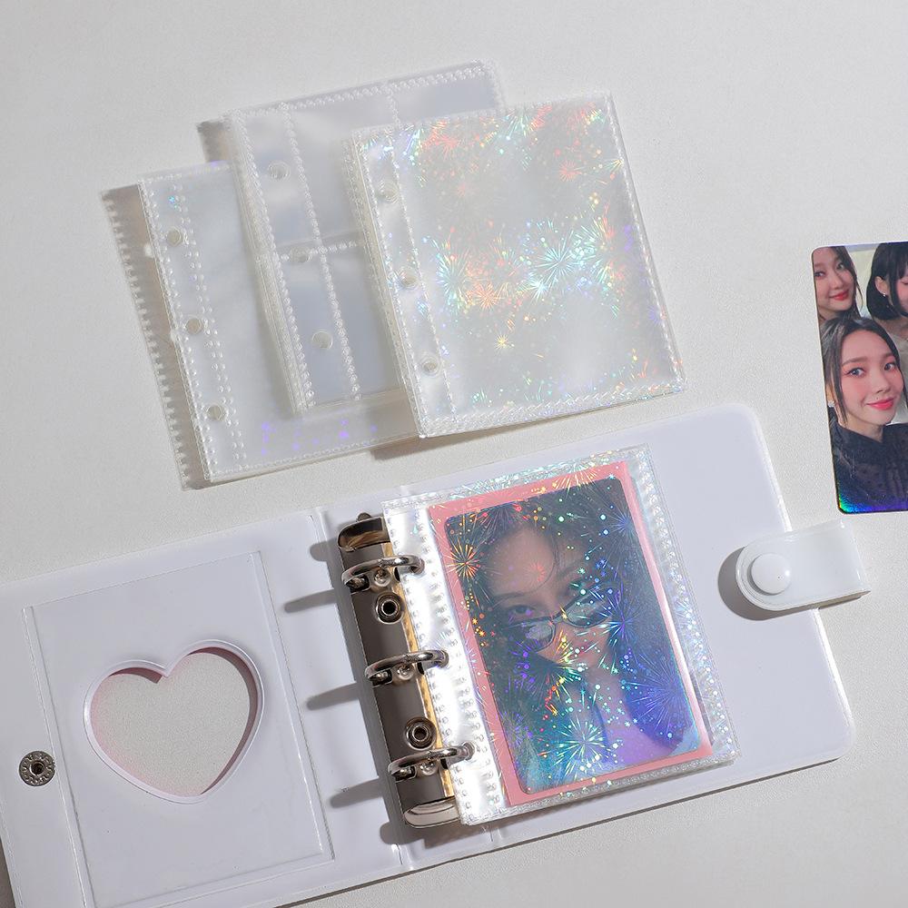 10pcs Laser A8 Photo Album Refill Pages Loose Leaf Binder Replacement 3 Inch One Grid Card Storage Inner Pages