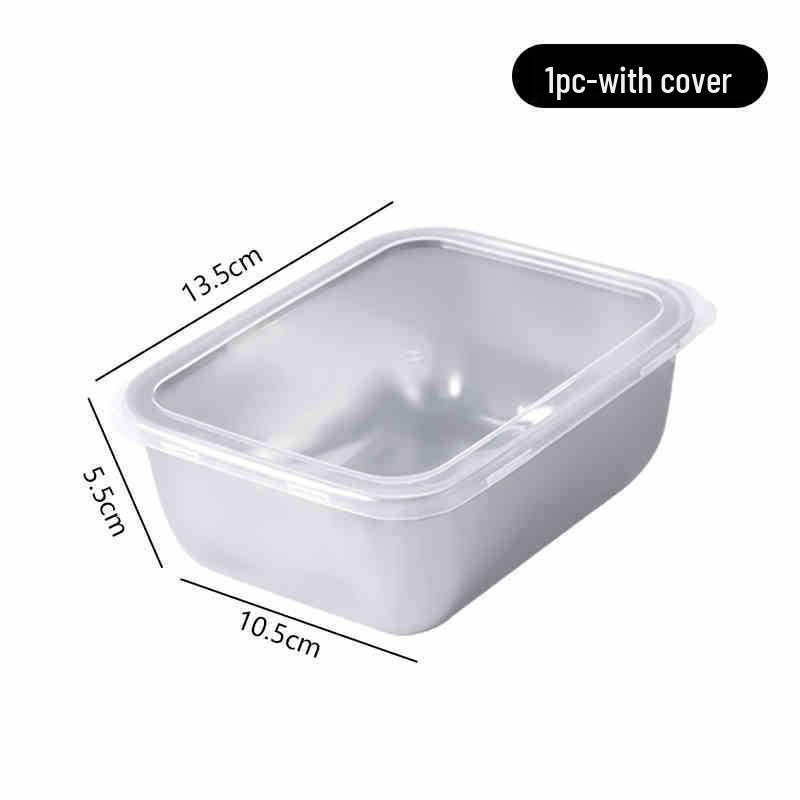 

Airtight Stainless Steel Lunch Bento Box with Lid - Perfect for Food Storage, Fridge Organization, and Picnics. One Stainless Steel Container with Lid