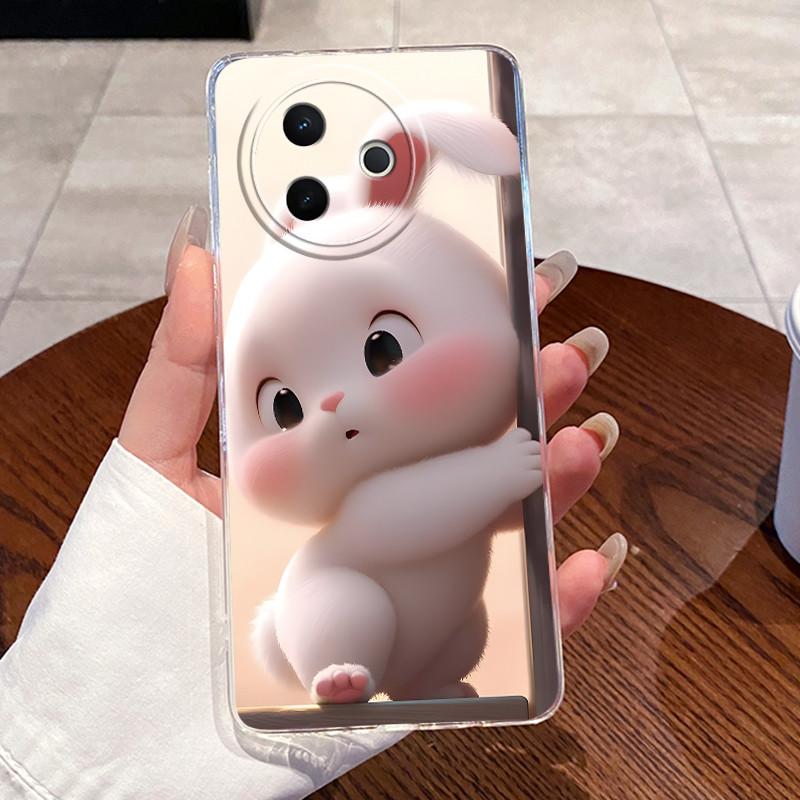 Jelly Casing For Vivo Y39 5G V2443 V2436 Clear Silicone Soft TPU Back Cover Cute Cat Rabbit Heart Phone Case