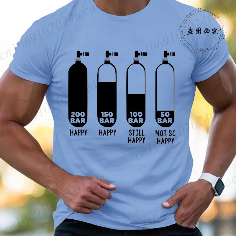 New Trendy Summer Tshirts Fashion Men Women Tshirt Funny Diving Divers 200 Bar Print Tshirts Short Sleeve Tops Diving Tshirts