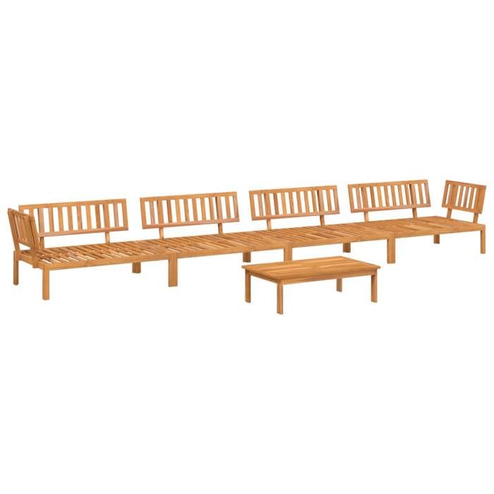 VidaXL Salon palette de jardin 5 pcs bois d'acacia massif, ensemble de canapés de jardin, canapé de jardin, canapé 3209437