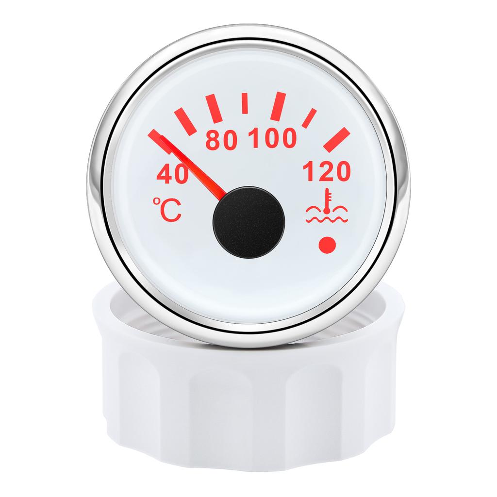 HD 52mm Universal Car Boat Water Temperature Gauge With Coolant Temperature Sensors Temp Meter Red Backlight With Alarm 12V/24V