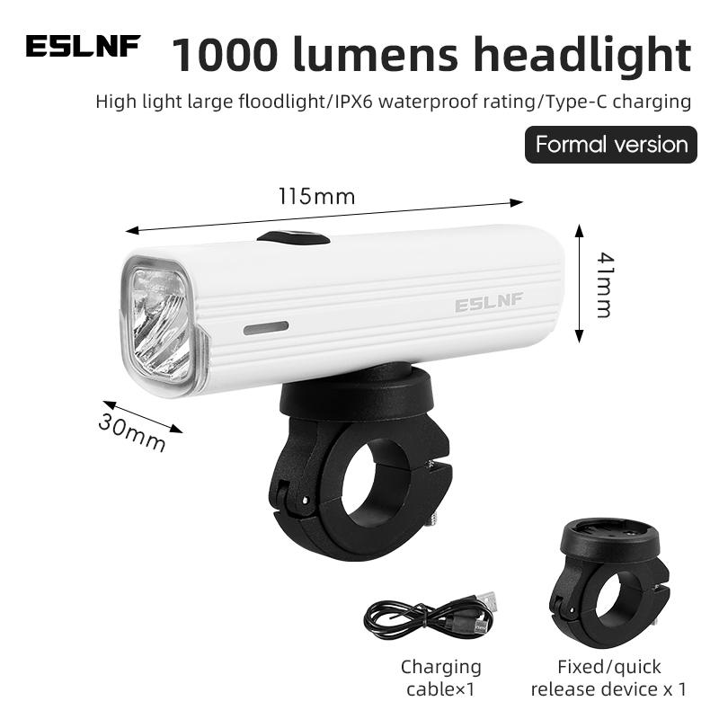 ESLNF High Light 1000lm MTB Road Bike Front Light Aluminum Alloy Night Safety Cycling Light Rainproof Bicycle Headlight