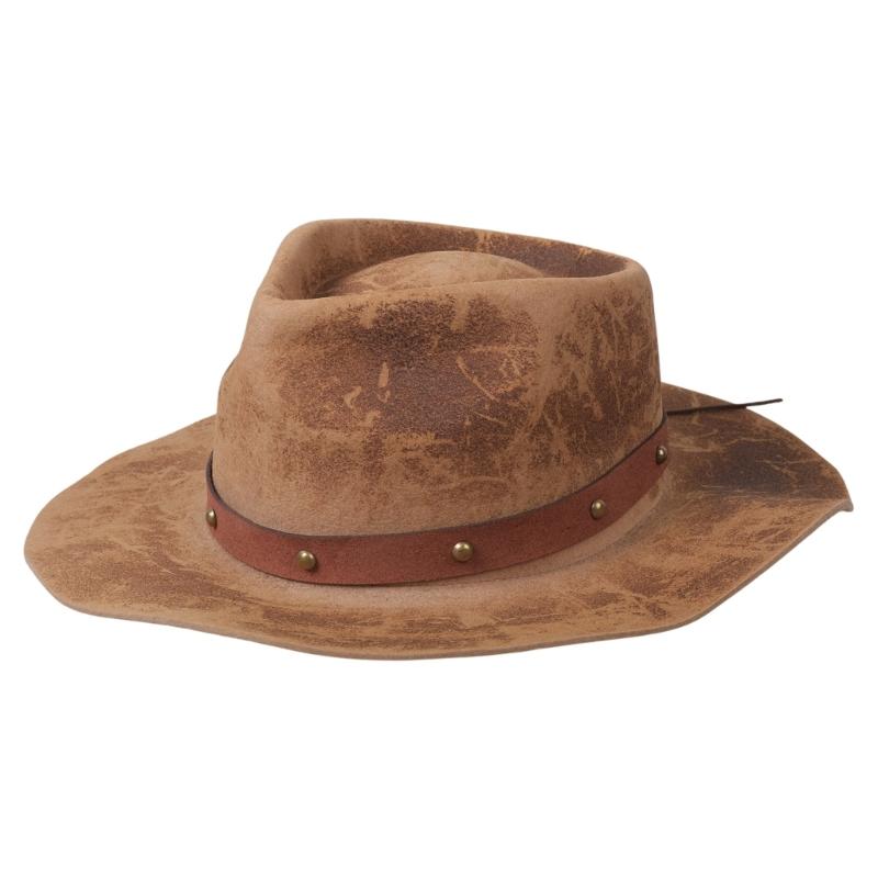 

Vintage Wool Fedoras Hat Classical and Distressed Designs for Men and Women Perfect for Theme Parties and Daily Wear