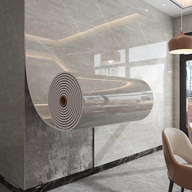 Waterproof Self-Adhesive Marble Tile Wall Sticker for Bathroom, Kitchen & Living Room - Moisture-Proof Wallpaper Renovation.