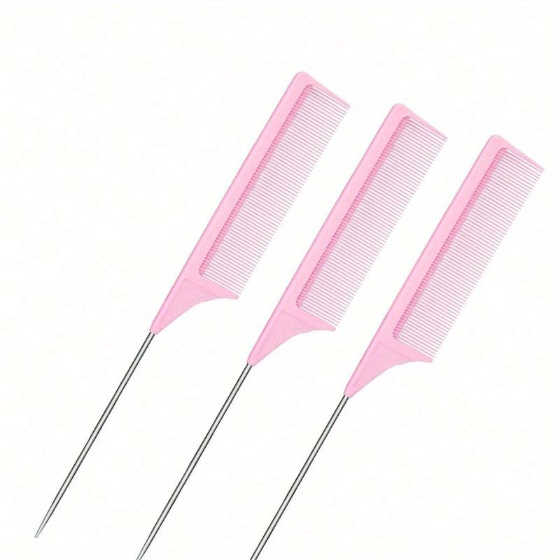 Tail Comb, A Steel Pin-Shaped Protruding Hair Dye Comb - Hair Salon Designed Hair Comb with Haircut Partitioning and Pointed Tail Design