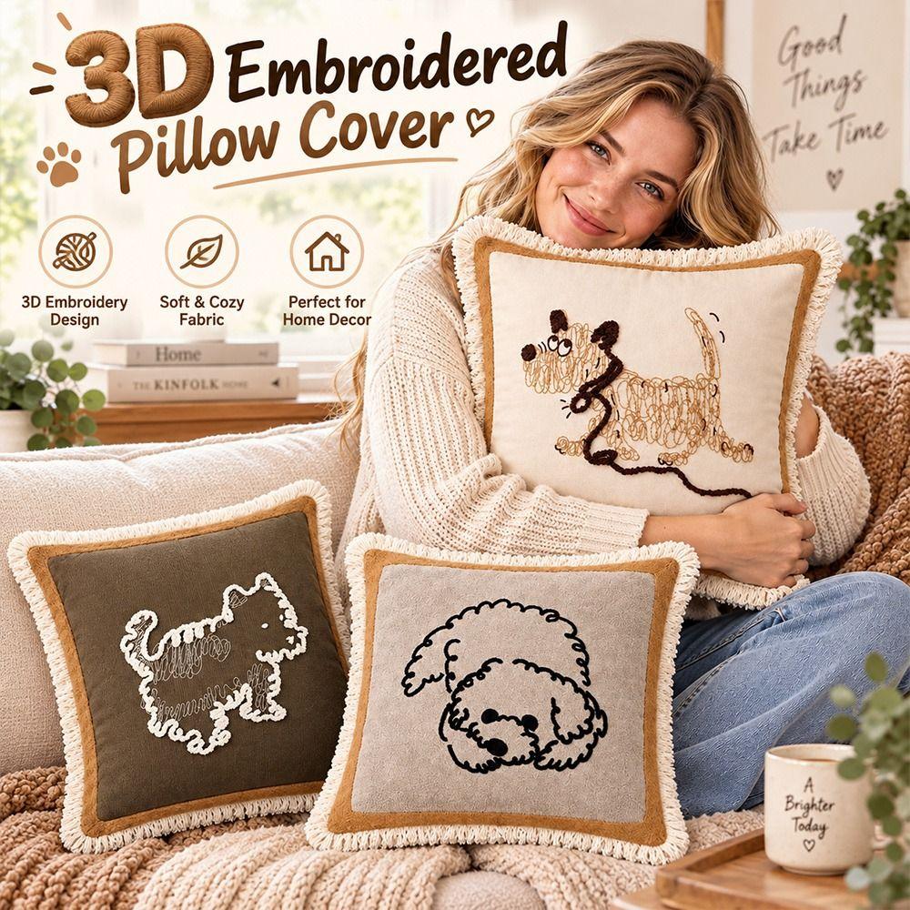 Nordic Style Embroidered Cushion Cover Embroidery Design Sofa Cushion Pillow For Bedroom