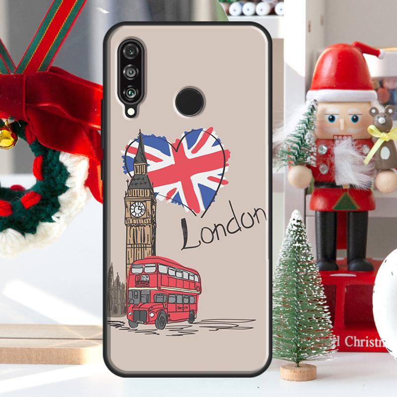 London Bus England Big Ben Case For Huawei P30 Lite P40 P50 P20 Pro P Smart 2021 Nova 5T Nova 9 Honor X9 X8 X7 50