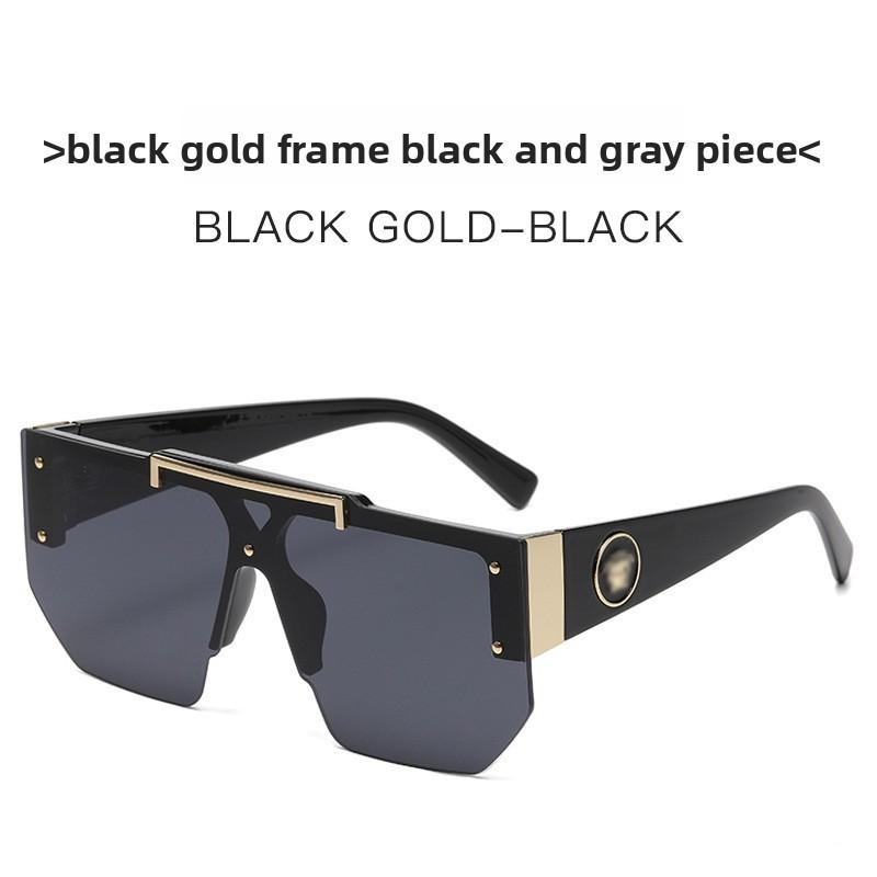 Summer Unisex Oversized Black Frame Sunglasses With Uv400 Protection For Outdoor Activities And Fashion Style